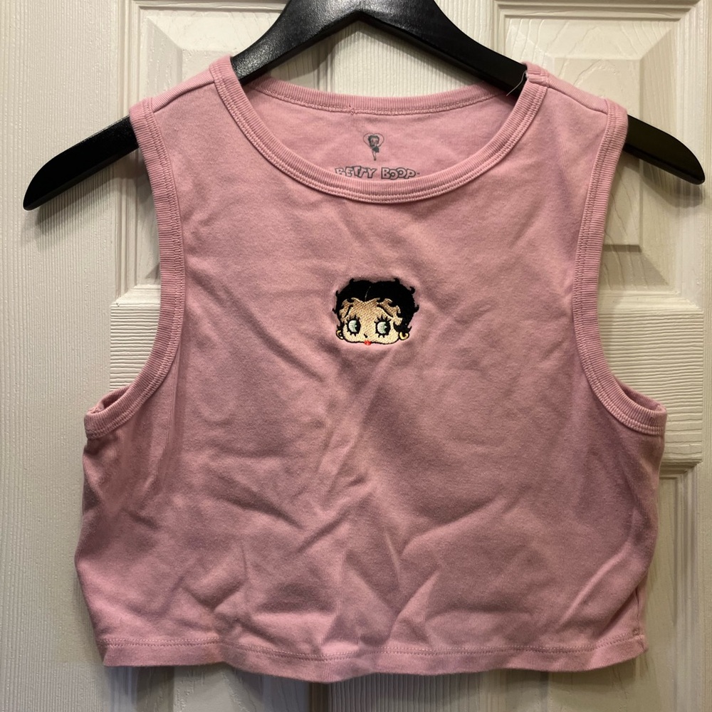 Betty Boop Pink Cropped Tank Top XL